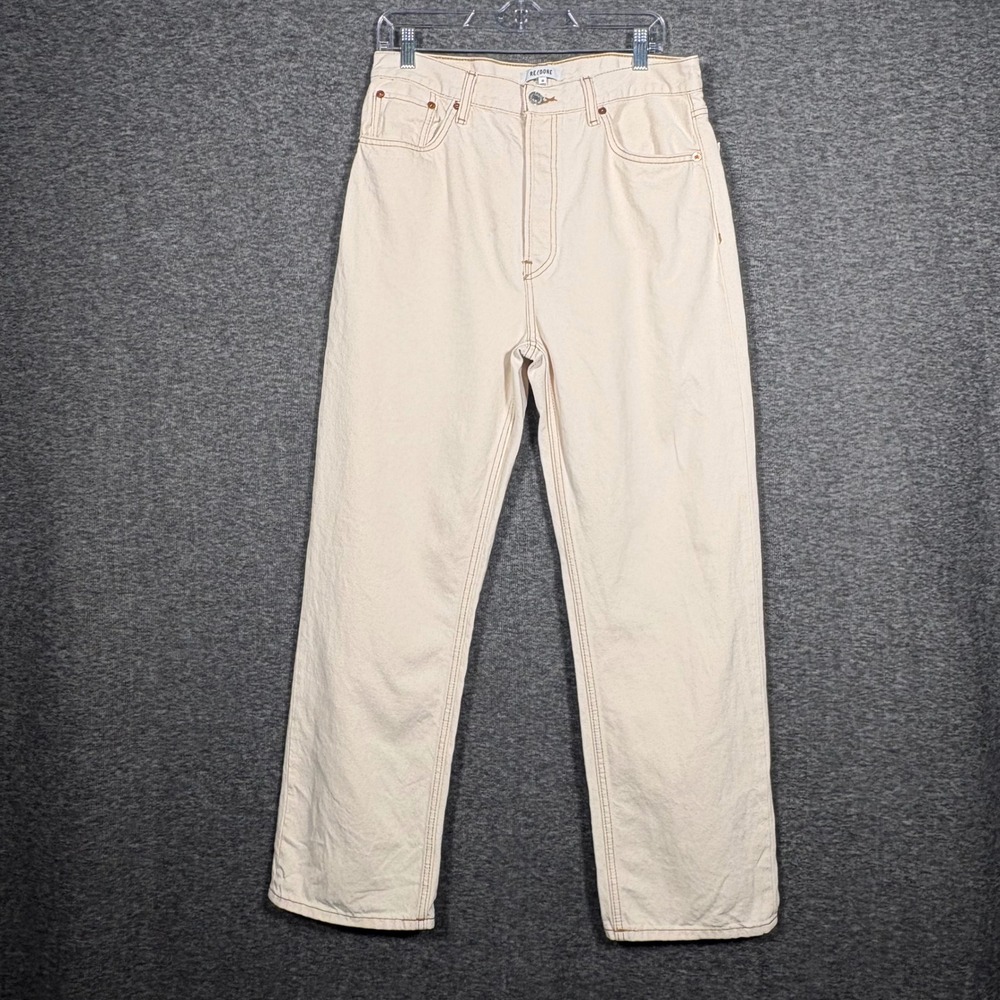 RE/DONE 70s Ultra High Rise Stove Pipe Jeans Rinsed Birch Cream Womens 28
